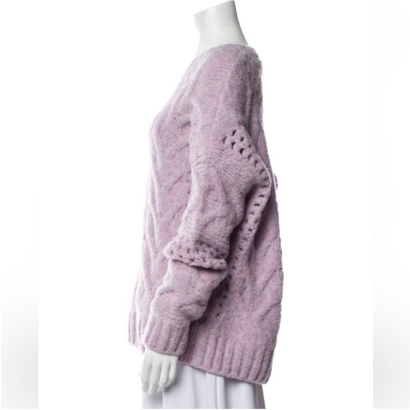 IRO Fordan scoop neck open knit lavender wool blend purple sweater M EUC - Picture 2 of 5